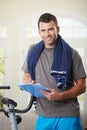 Man making notes after training Royalty Free Stock Photo