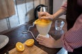 Man Making Orange Juice Royalty Free Stock Photo