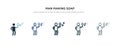 Man making soap bubbles icon in different style vector illustration. two colored and black man making soap bubbles vector icons