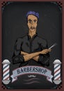 Man male human hairdresser barber, coiffeur, haircutter in black