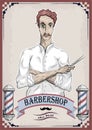 Man male human hairdresser barber, coiffeur, haircutter in white