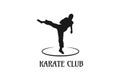 Man Male Kick Silhouette for Karate Judo Taekwondo Sport Club Competition Logo Royalty Free Stock Photo