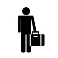 Man man briefcase pictogram icon isolated graphic Royalty Free Stock Photo