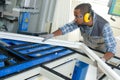 Man manufacturing upvc frame