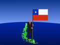 Man on map of Chile with flag Royalty Free Stock Photo