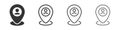 Man map marker icons collection in two different styles and different stroke. Vector illustration EPS10 Royalty Free Stock Photo