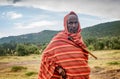 Man from Masai tribe poses for a picture portrait