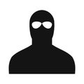 Man in a mask black simple icon Royalty Free Stock Photo
