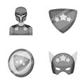 Man, mask, cloak, and other web icon in monochrome style.Costume, superhero, superforce, icons in set collection.