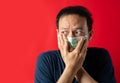 Man with mask fear virus Infect and pollution