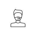 Man  mask flat vector icon in water pack Royalty Free Stock Photo