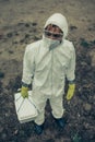 Man with bacteriological protection equipment Royalty Free Stock Photo