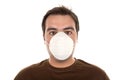 Man with mask - pollution concept Royalty Free Stock Photo