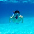 Man with mask snorkeling Royalty Free Stock Photo