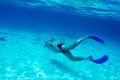 Man with mask snorkeling Royalty Free Stock Photo