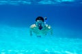 Man with mask snorkeling Royalty Free Stock Photo