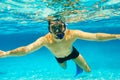 Man with mask snorkeling Royalty Free Stock Photo