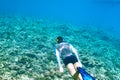 Man with mask snorkeling Royalty Free Stock Photo