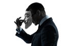 Man masked anonymous group silhouette portrait Royalty Free Stock Photo