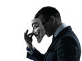 Man masked anonymous group silhouette portrait Royalty Free Stock Photo