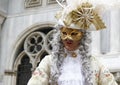 Man masquerading as an aristocrat at the Venice carnival. Italy Royalty Free Stock Photo