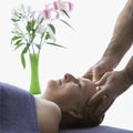 Man massaging woman. Royalty Free Stock Photo