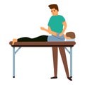 Man masseur icon, cartoon style