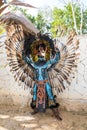 Man in a Mayan warrior costume. Royalty Free Stock Photo