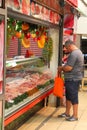 Man buying fresh meat
