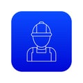 Man mechanic icon blue vector Royalty Free Stock Photo