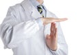 Man in medical coat making time out gesture Royalty Free Stock Photo