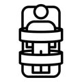 Man on a medical couch icon, outline style