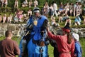 Man in a medieval historical clothes on horseback