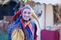 Man in a medieval jester costume