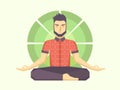 Man meditates in the Lotus position