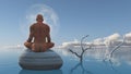 Man meditates