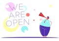 We are open. Flat design
