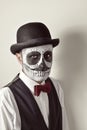 Man with a mexican calaveras makeup Royalty Free Stock Photo