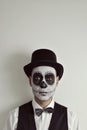 Man with a mexican calaveras makeup Royalty Free Stock Photo