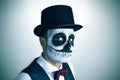 Man with mexican calaveras makeup, vignetted Royalty Free Stock Photo