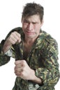 A man in military dress Royalty Free Stock Photo