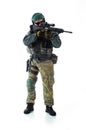 Man military outfit a soldier in modern times Royalty Free Stock Photo