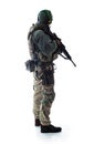 Man military outfit a soldier in modern times Royalty Free Stock Photo