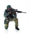 Man military outfit a soldier in modern times Royalty Free Stock Photo