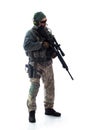 Man military outfit a soldier in modern times Royalty Free Stock Photo