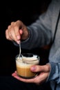 Man mixing a cup of coffe Royalty Free Stock Photo