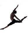 Man modern ballet dancer dancing gymnastic acrobatic jumping Royalty Free Stock Photo