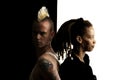 Man with Mohawk and Woman with Dreadlocks Royalty Free Stock Photo