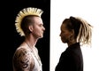 Man with Mohawk and Woman with Dreadlocks Royalty Free Stock Photo