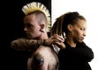 Man with Mohawk and Woman with Dreadlocks Royalty Free Stock Photo